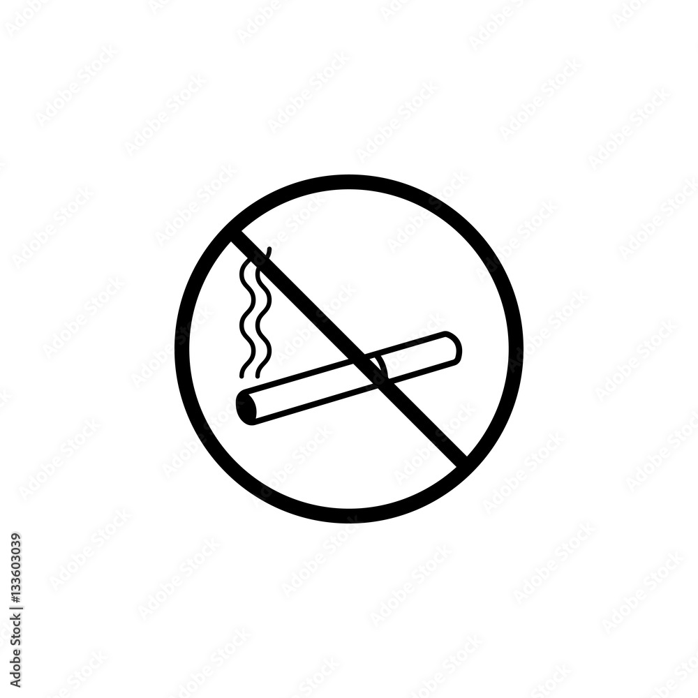 No smoking line icon, prohibition sign, forbidden no smoke, vector graphics, a linear pattern on a white background, eps 10. No smoking line icon, prohibition sign, forbidden no smoke, vector graphics, a linear pattern on a white background, eps 10.