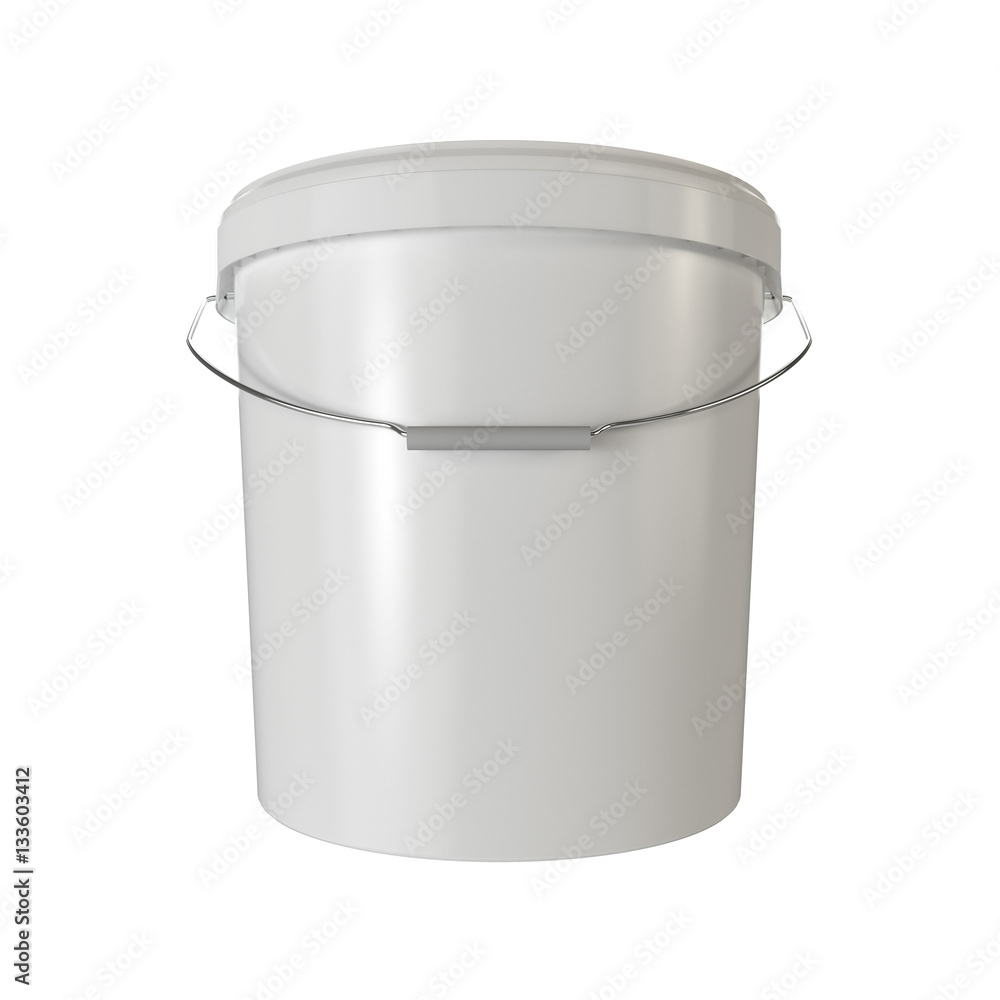 White plastic bucket isolated. White plastic bucket isolated.