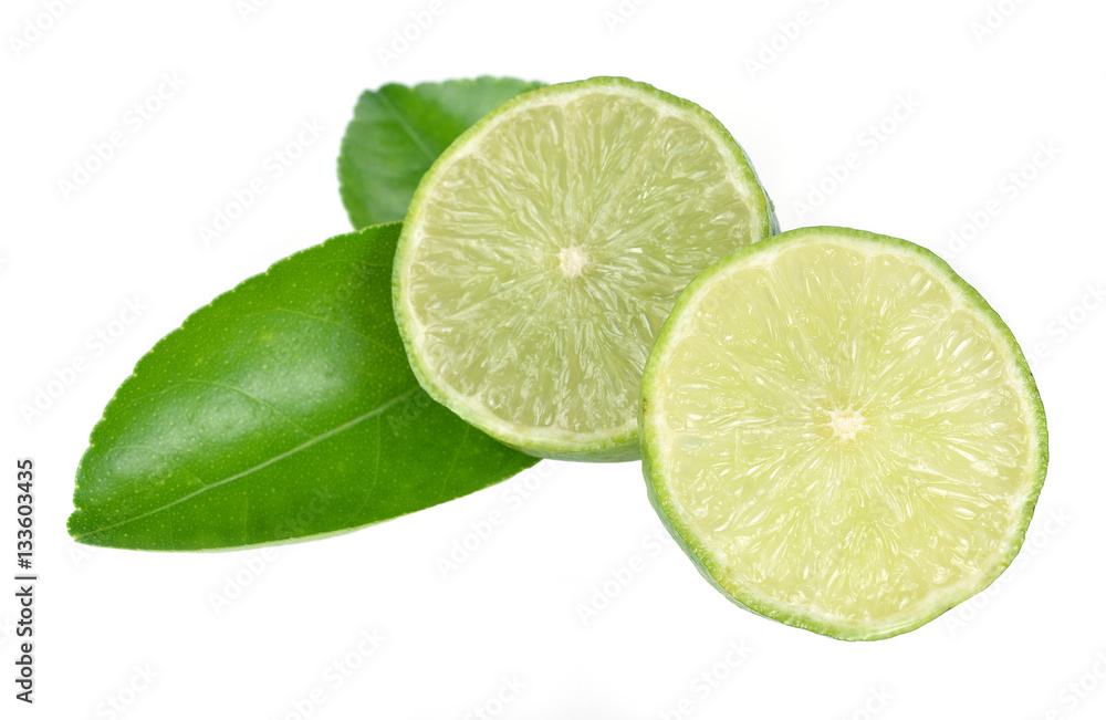 lime slices isolated on white background lime slices isolated on white background