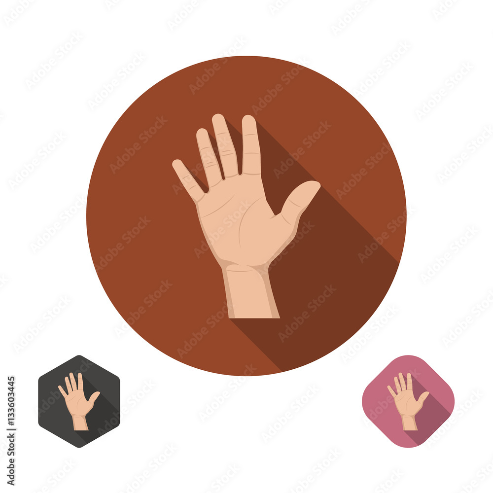 Icon of the realistic hand