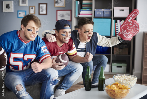 Картината върху платно Close up of football avid fans