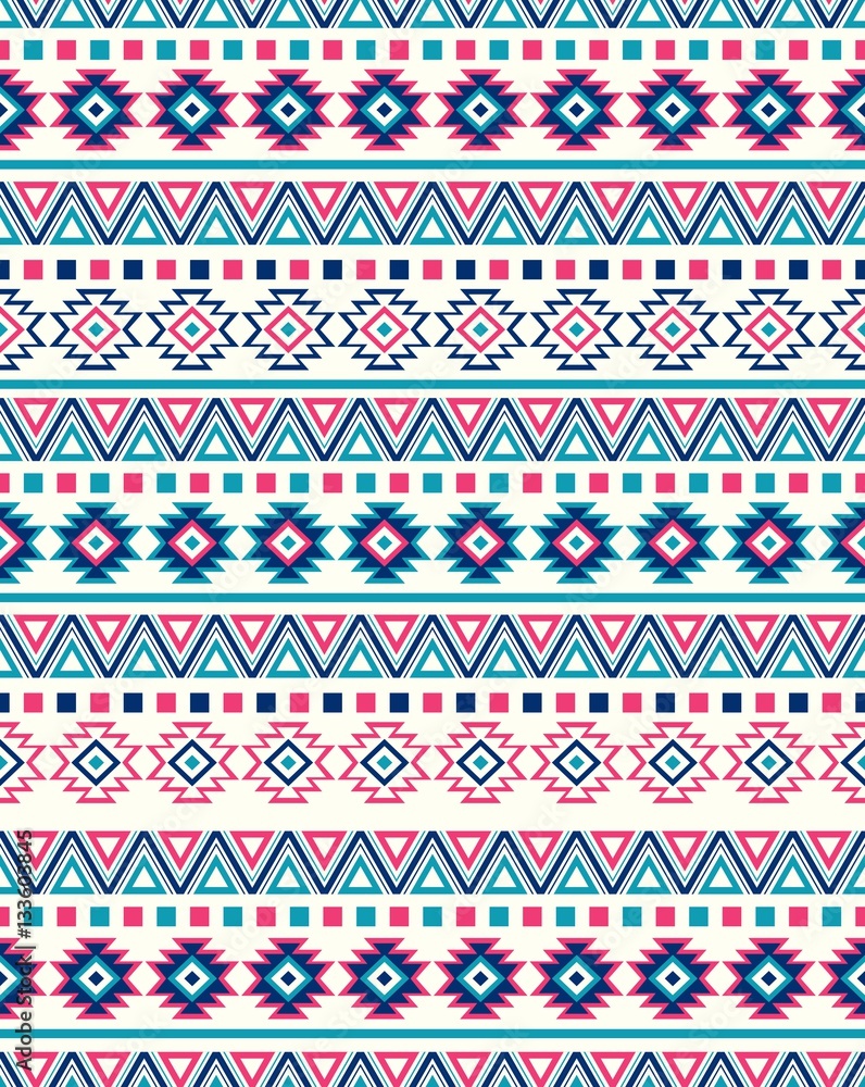 Seamless Ethnic pattern textures. Pink & Navy colors. Navajo geometric print. Rustic decorative ornament. Abstract geometric pattern. Native American pattern. Ornament for the design of clothing Seamless Ethnic pattern textures. Pink & Navy colors. Navajo geometric print. Rustic decorative ornament. Abstract geometric pattern. Native American pattern. Ornament for the design of clothing