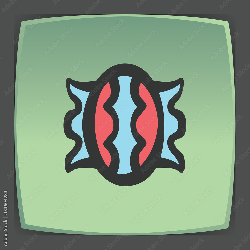 Vector outline sweet candy in wrapper icon. Modern logo and pictogram ...