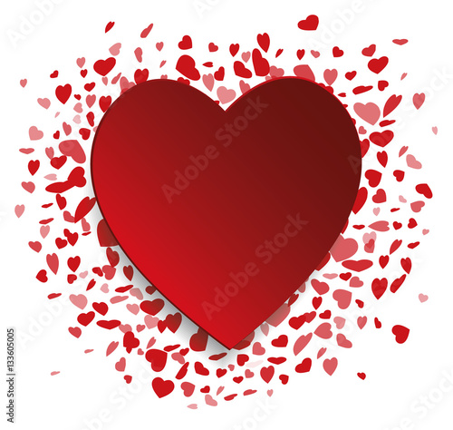 St. Valentine s Day   vector with a red hearts