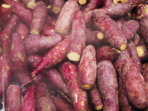 Sweet Potatoes Steam Raw Organic food