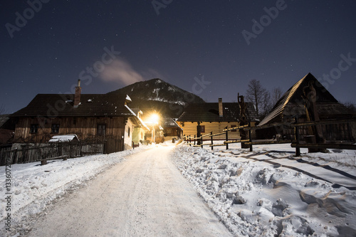 Village Vlkolinec at night