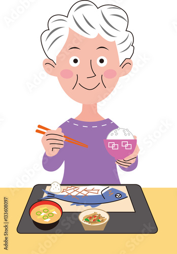 おばぁちゃんの食事　魚定食