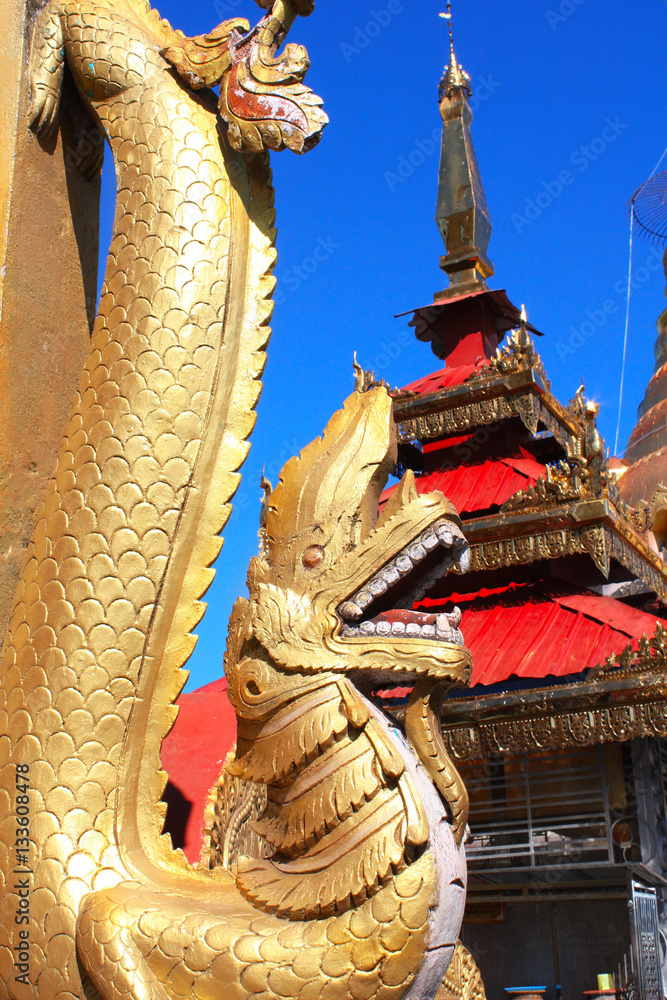 Ancient golden dragon, Mount Popa, Myanmar (Burma) Ancient golden dragon, Mount Popa, Myanmar (Burma)