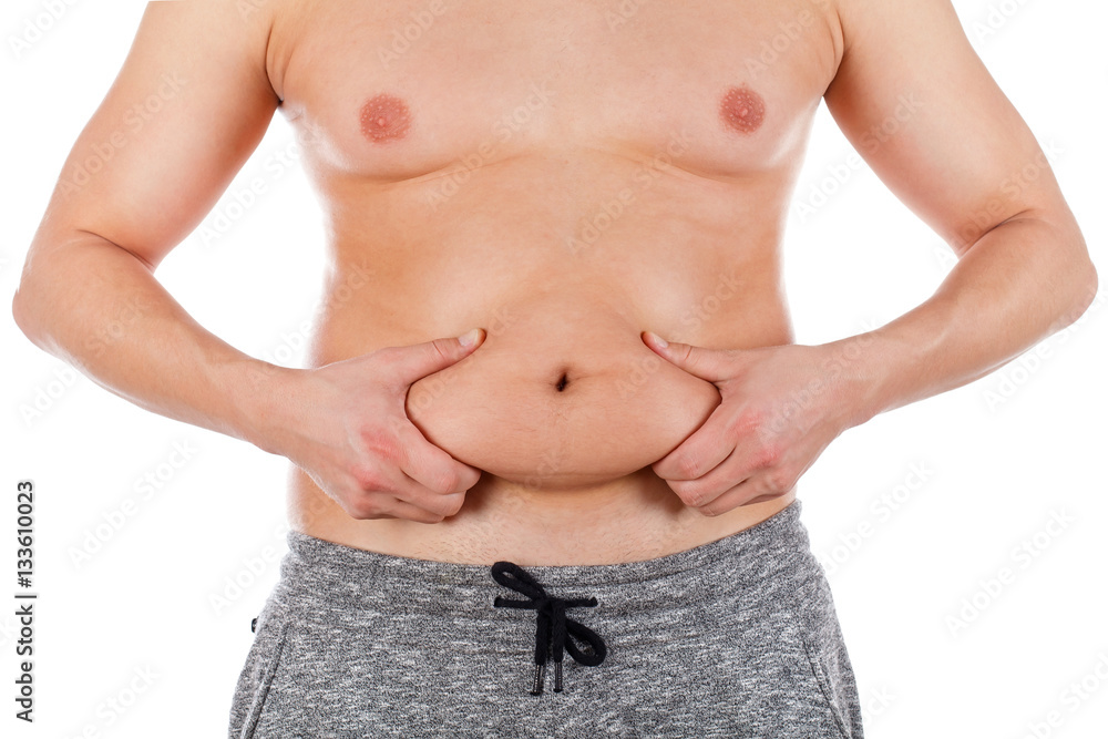 Naklejka premium Young man's weight problems
