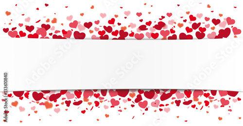 Wallpaper Mural White Paper Banner Red Hearts Torontodigital.ca
