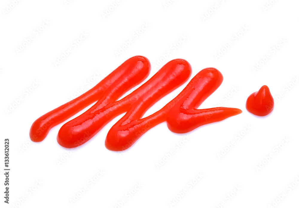 Naklejka premium tomato sauce on white background