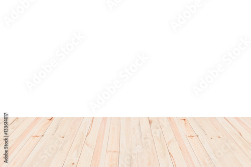 Wooden floor isolated on white background.