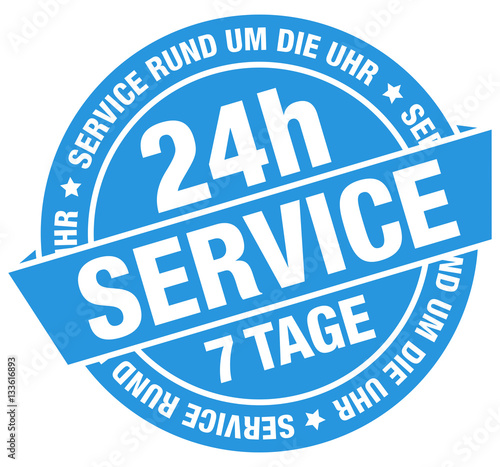 Button Banner "24h Service" blau/silber