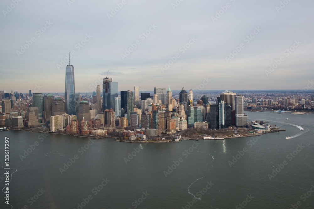 Aerial View of Downtown New York