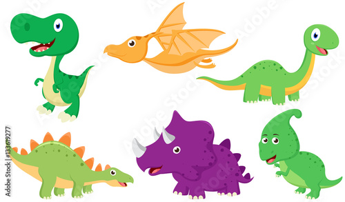 Cute Dinosaur cartoon collection set © musri