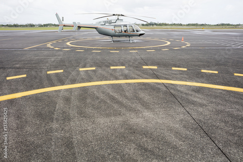 Helicopter on helipad