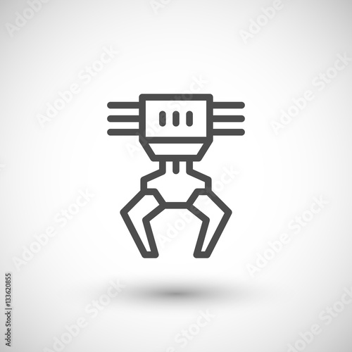 Robotic claw line icon