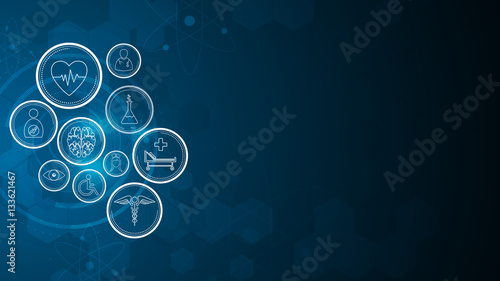 medical health care innovative element on sci fi concept background