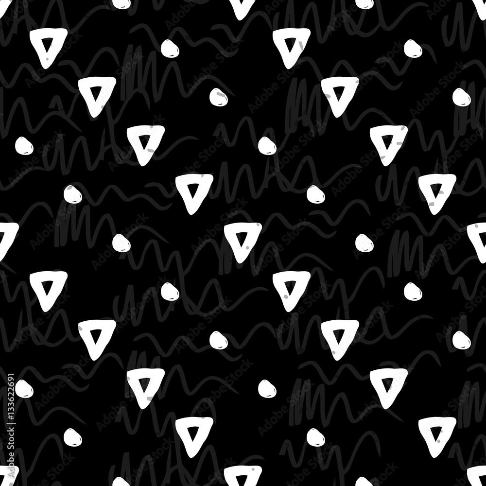 Geometric monochrome seamless pattern Geometric monochrome seamless pattern