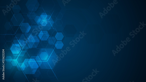 abstract cube hexagon shape pattern innovative concept background