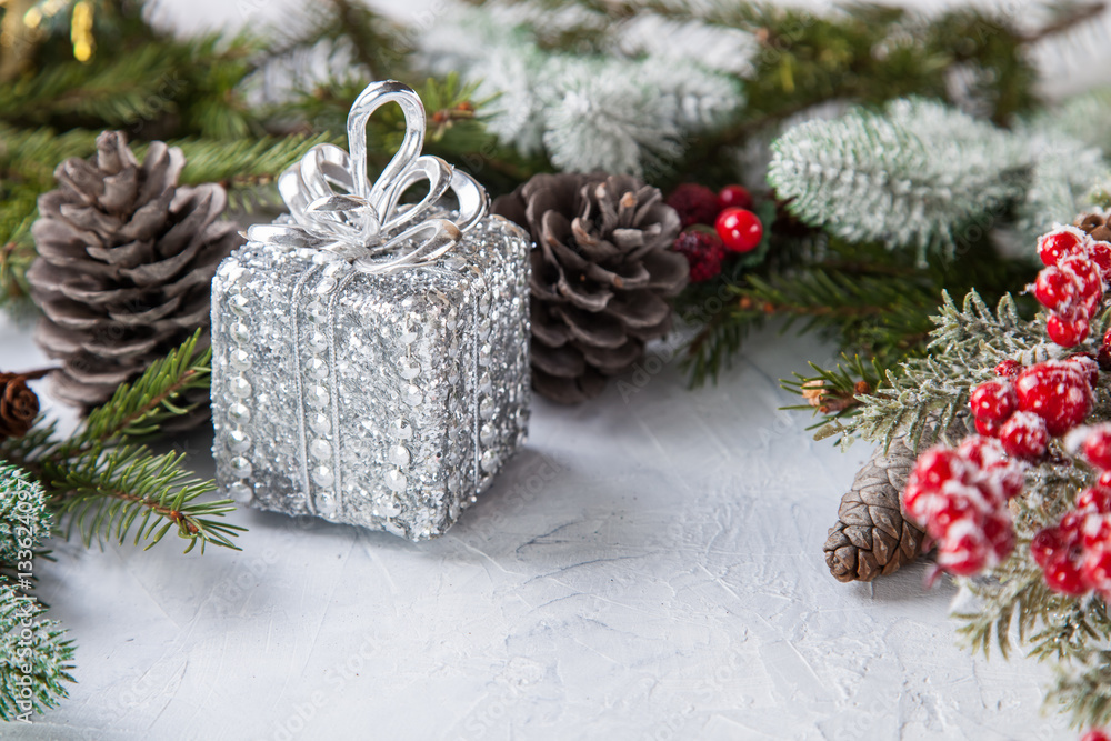 Christmas background, selective focus, copy space Christmas background, selective focus, copy space