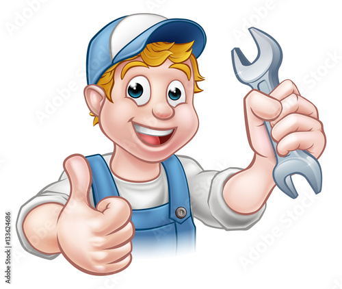 Plumber or Mechanic with Spanner