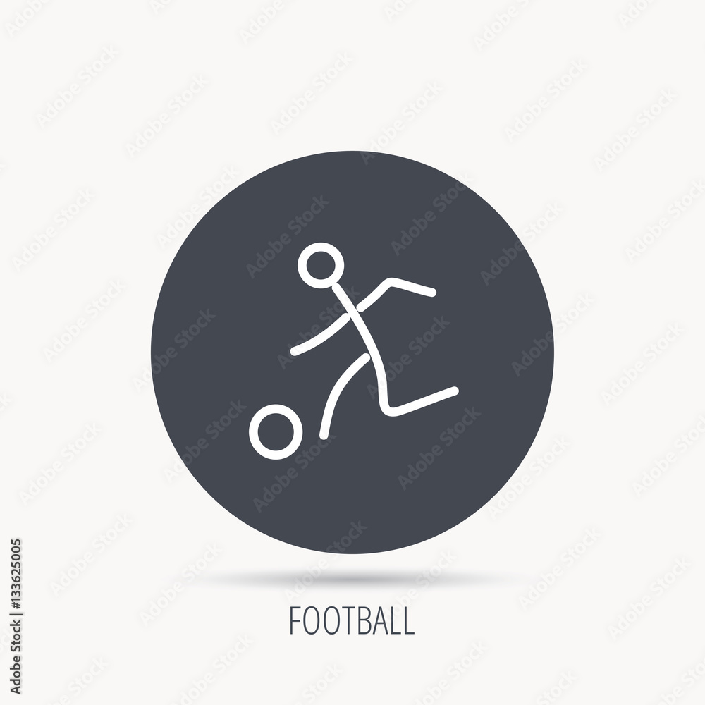 Football icon. Soccer sport sign. Team goal game symbol. Round web button with flat icon. Vector Football icon. Soccer sport sign. Team goal game symbol. Round web button with flat icon. Vector