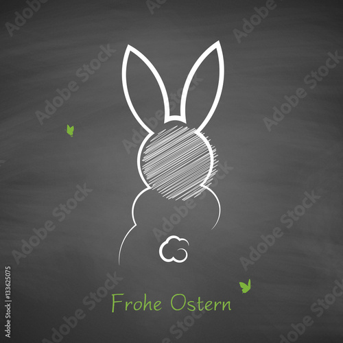 Osterhase | Frohe Ostern auf Schiefertafel