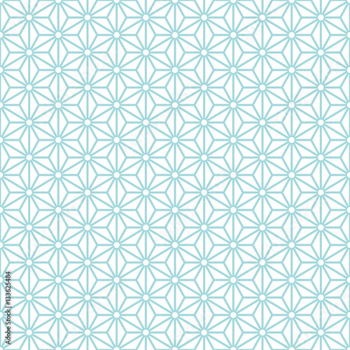Retro Seamless Pattern Starflowers Turquoise