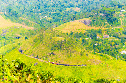 Demodara Loop Spiral Track Train Hill Distant View