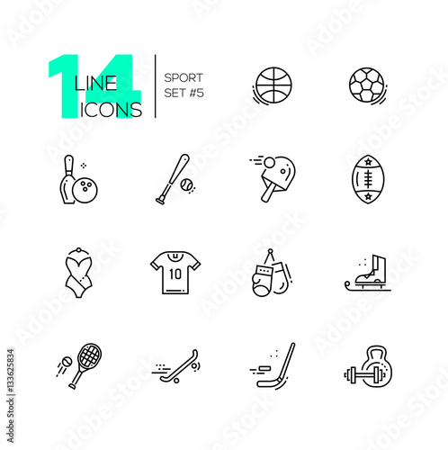 Kinds of Sport - line icons set