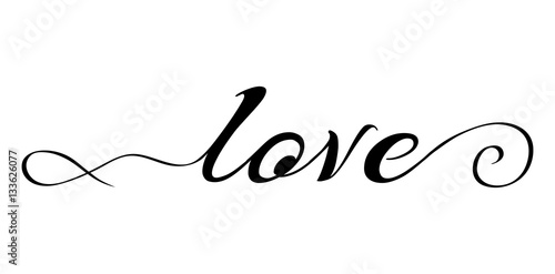 Vector lettering of love 