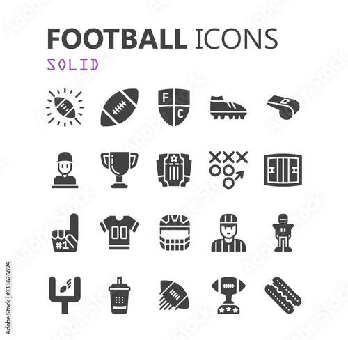 Stylized American Football logo vector icon