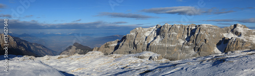 Panoramic landscape of Dolomite Alps