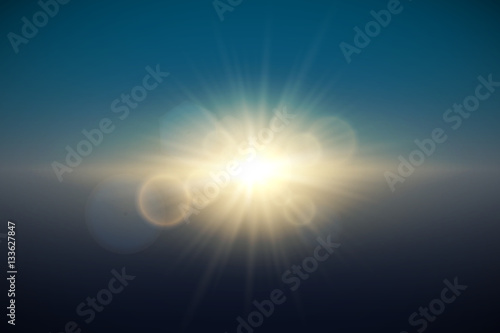 Transparent Golden Glow light effect. Star burst with sparkles