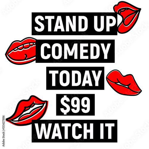 Poster for the Stand up Comedy festival with mount lips 