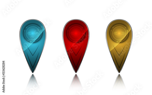 Free Download location mark target position design icon metallic pattern on white background - GFXLoad