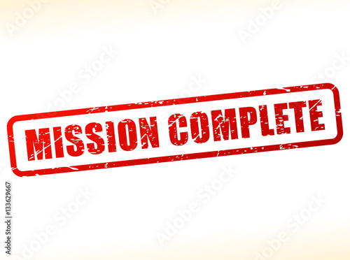mission complete text stamp