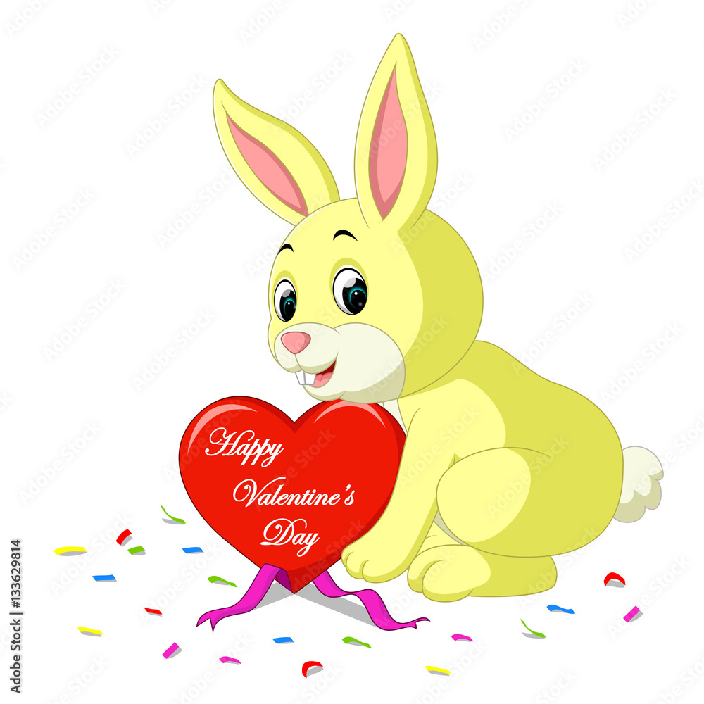 rabbit cartoon with love rabbit cartoon with love