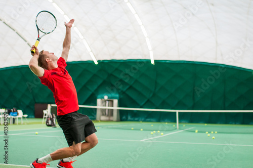 Tennis serve by professional tennis player © tadeas