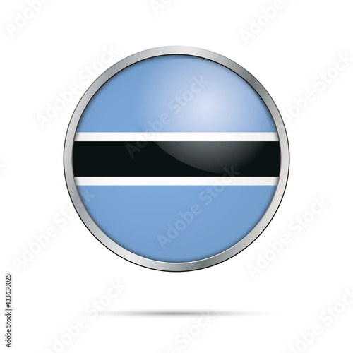 Free Download Vector Botswanian flag button. Botswana flag in glass button style with metal frame. - GFXLoad