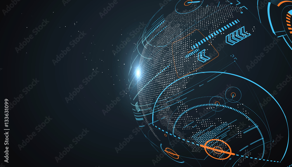Futuristic globalization interface, a sense of science and technology abstract graphics.