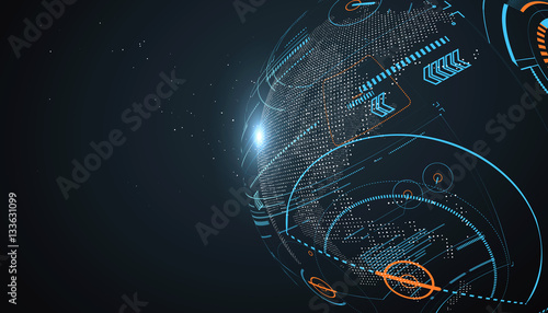 Futuristic globalization interface, a sense of science and technology abstract graphics.
