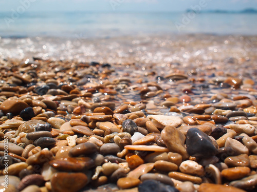 pebble and sand underwater in the beach for your background and texture