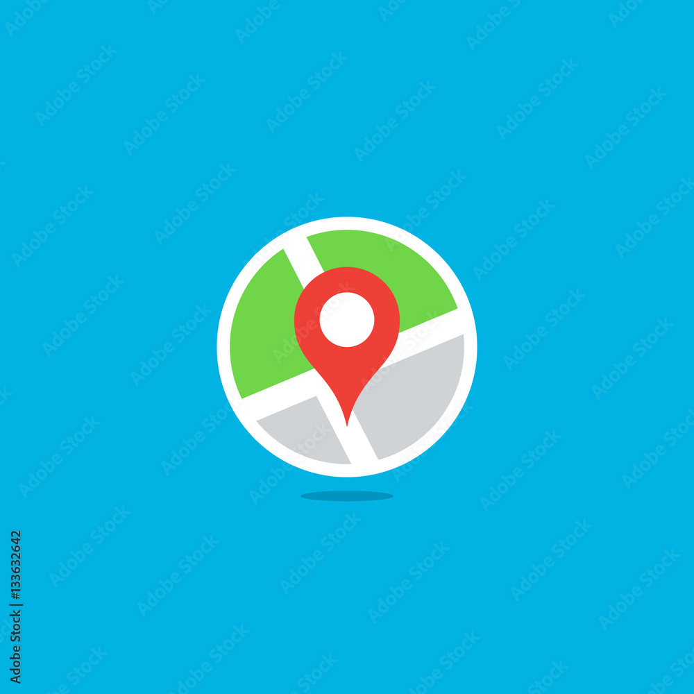 Round Map Icon Round Map Icon
