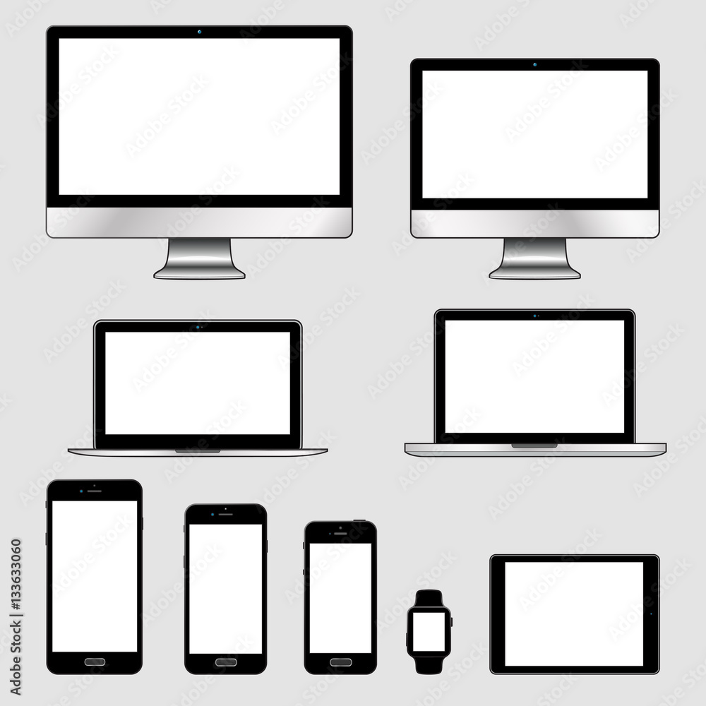Vector illustration, set of modern electronic devices Vector illustration, set of modern electronic devices
