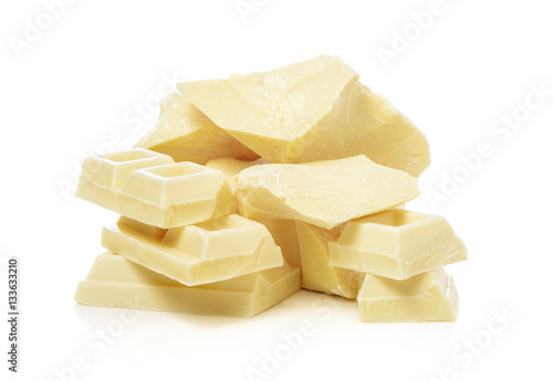 White chocolate and cocoa butter pieces