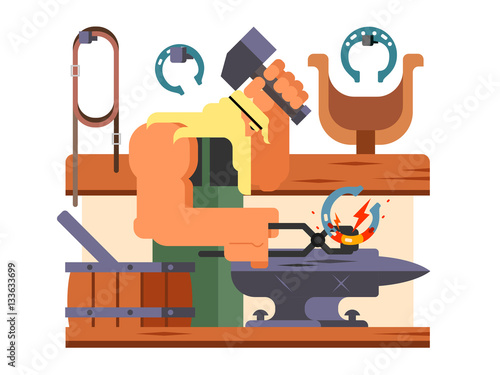 Blacksmith character cartoon