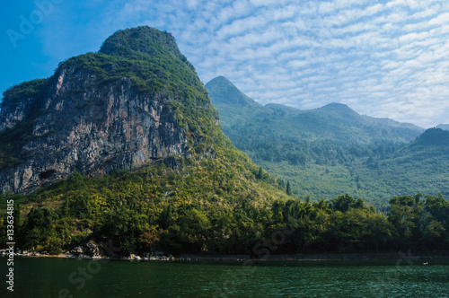 Karst mountains and Lijiang River scenery 
