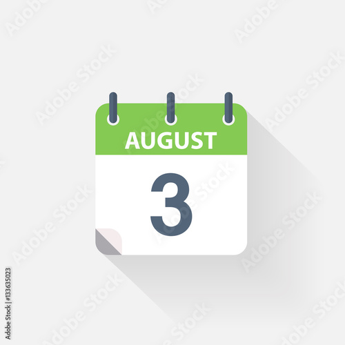 3 august calendar icon